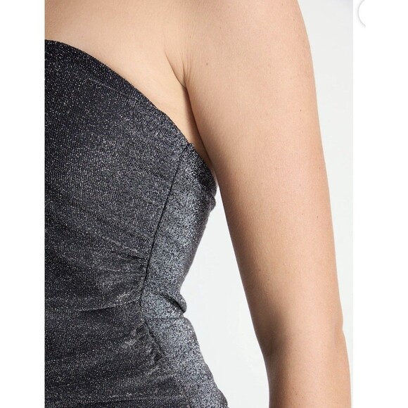 No Boundaries Black Silver Shimmer Tube Top size M, L Strapless Party Club NWT - Picture 4 of 7